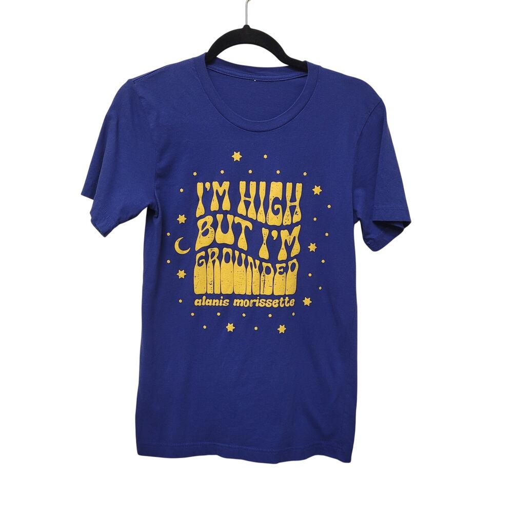 Alanis Morissette But I'm Grounded T Shirt Blue Graphic Music Tee